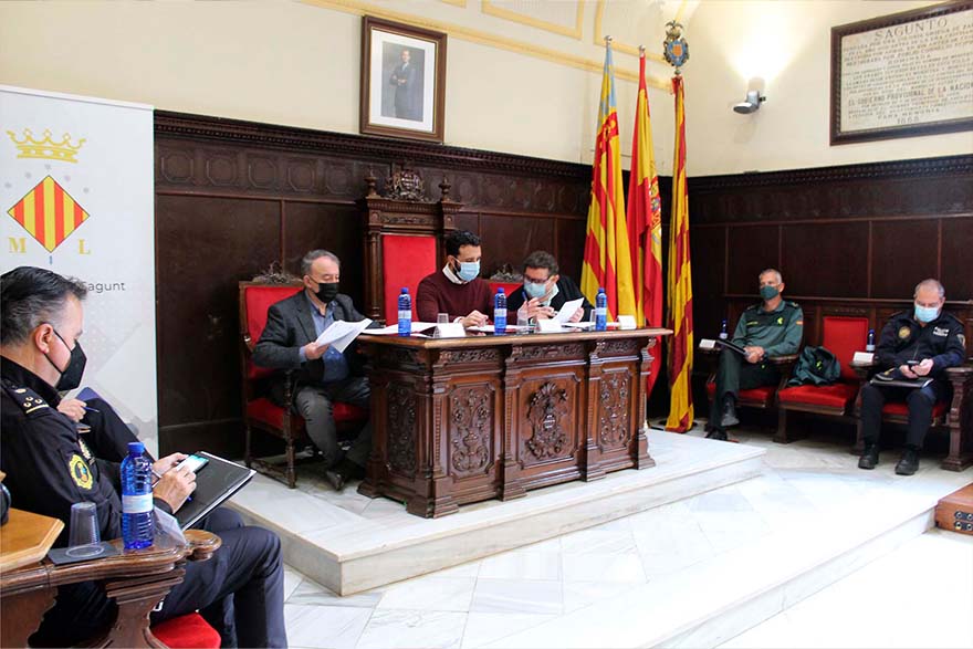 La Junta Local de Seguridad de Sagunto se reúne para hablar sobre las medidas que seguirán durante la celebración de las Fallas