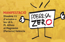 Esta tarde tendrá lugar una concentración de Pobreza Cero en la plaza Antiga Morería de Sagunto