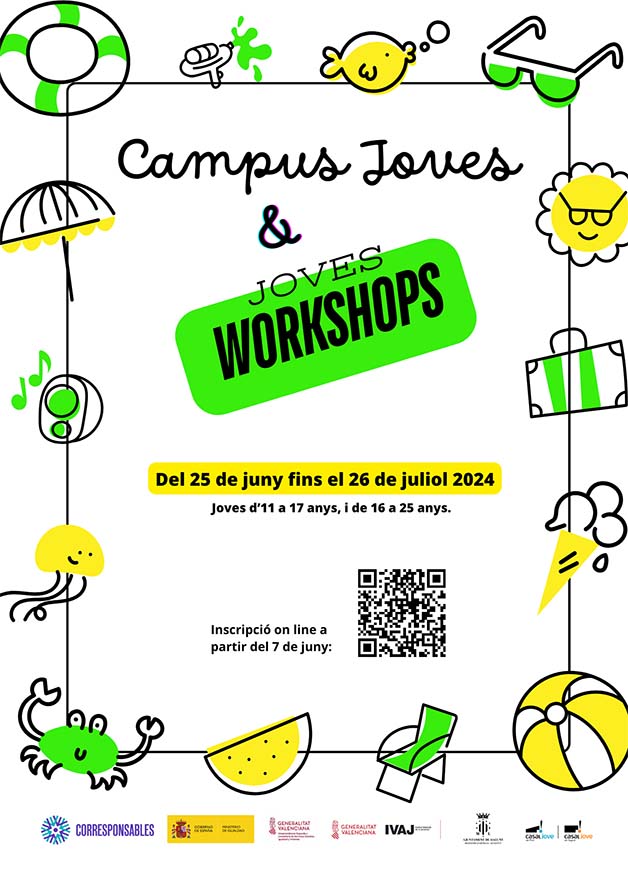 El 25 de junio comienzan los Campus Joves y los Joves Workshops que ha diseñado la concejalía de Juventud e Infancia