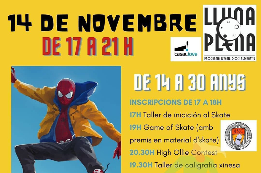 Juventud programa una nueva edición del Lluna Plena con actividades y talleres para los más jóvenes en el Casal Jove