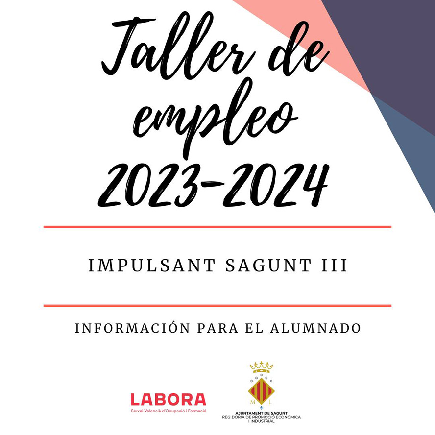 La delegación de Promoción Económica lanza el nuevo Taller de Empleo 2023-2024 Impulsant Sagunt III