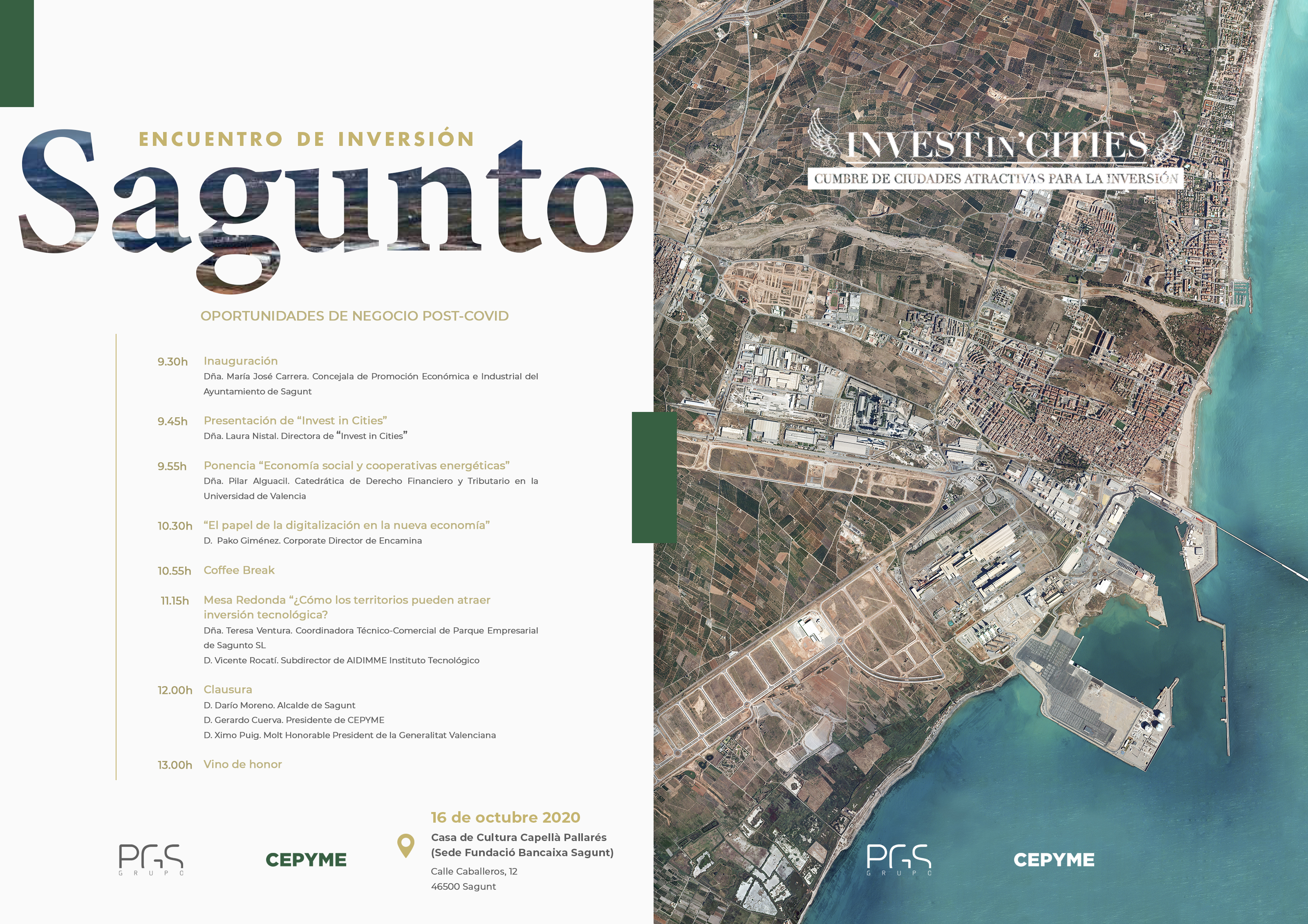Sagunto celebrará la jornada ‘Encuentro de inversión’ el próximo 16 de octubre