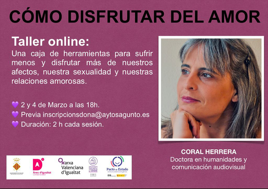 La programación del 8 de Marzo empieza con el taller ‘Cómo disfrutar del amor’ 