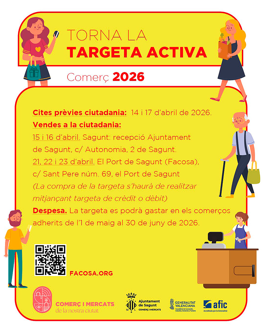 Comerç i Mercats repartirà 2.000 Targetes Actives per a continuar fomentant el comerç local