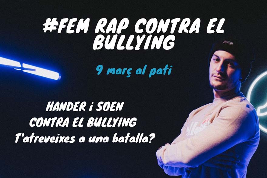 El colectivo de jóvenes del Casal Jove y el rapero Hander, juntos en una batalla de gallos contra el bullying