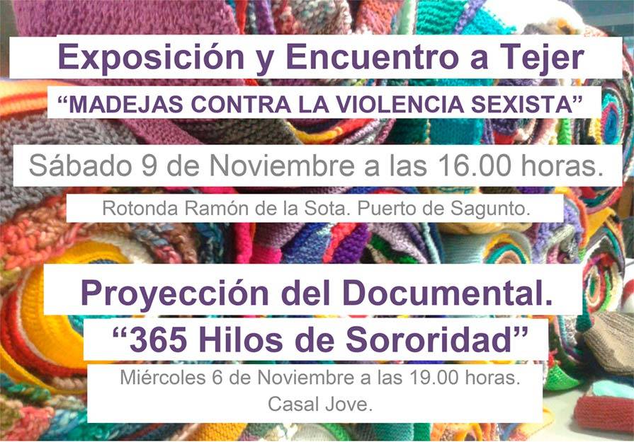 La bufanda kilométrica contra la violencia machista se expondrá en Sagunto