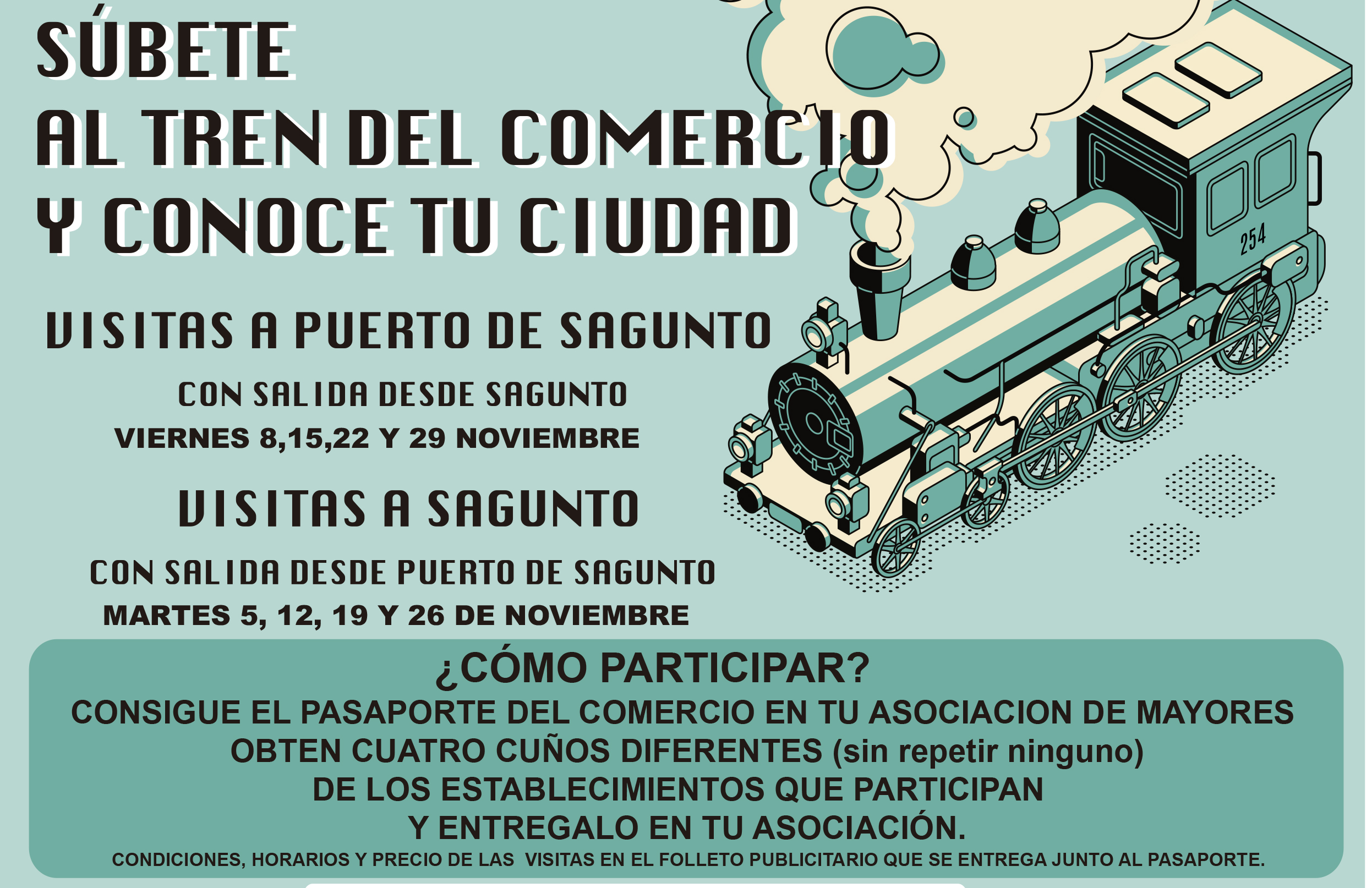 ‘Súbete al tren del comercio y conoce tu ciudad’ permitirá a los mayores conocer mejor el comercio local