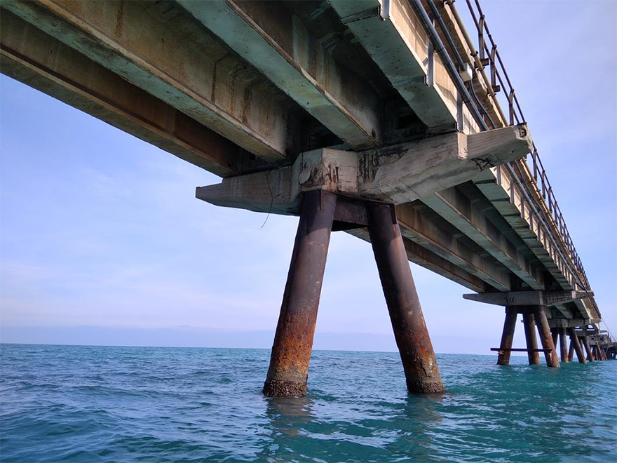 Solo se podrían rehabilitar los primeros 180 metros del pantalán según un informe técnico