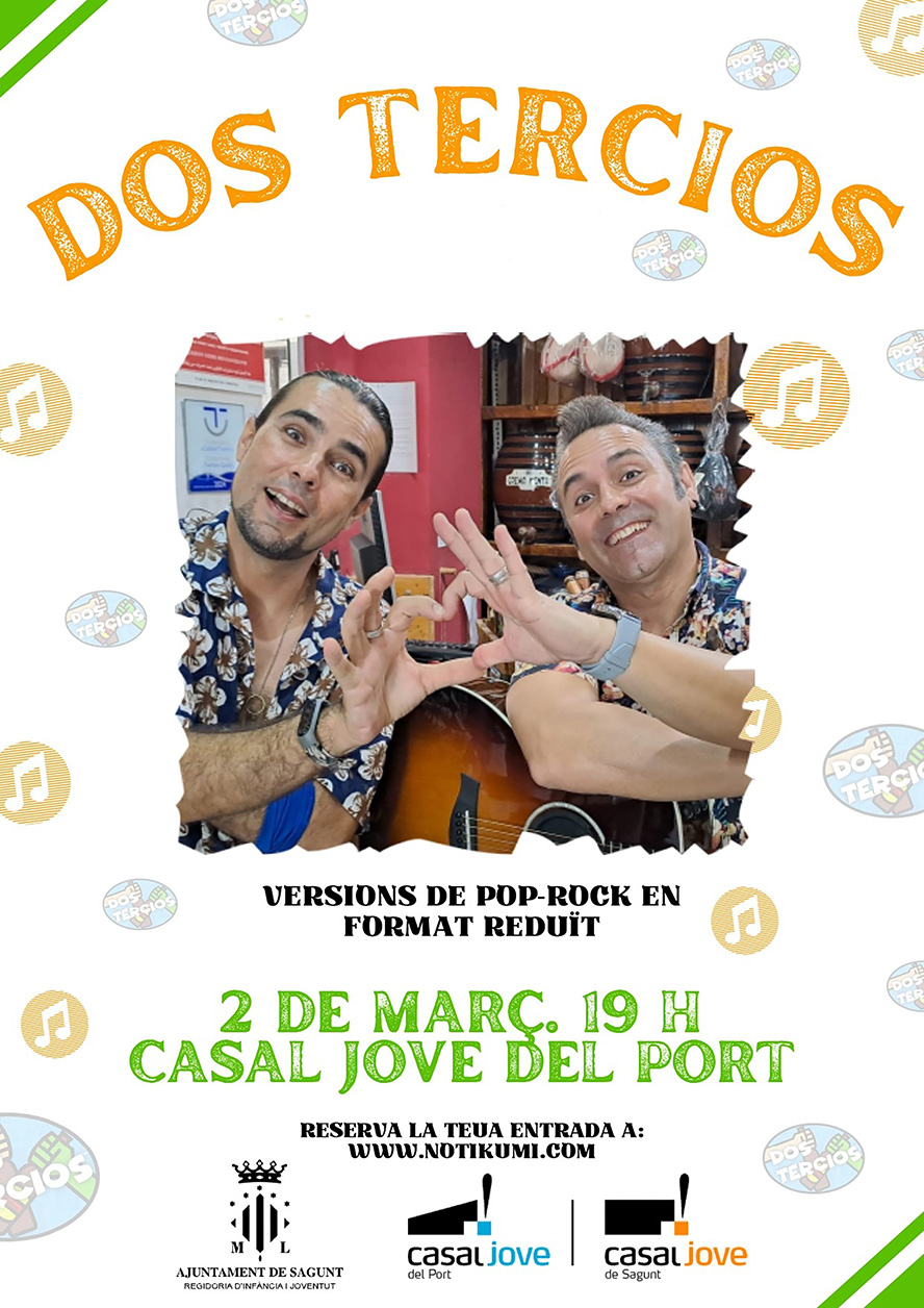 El grup Dos Tercios actuarà este dissabte en el Casal Jove del Port de Sagunt