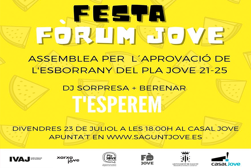 El Fórum Jove se pospone para el próximo mes de septiembre