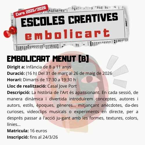 Escuelas Creativas: Taller Embolicart menut