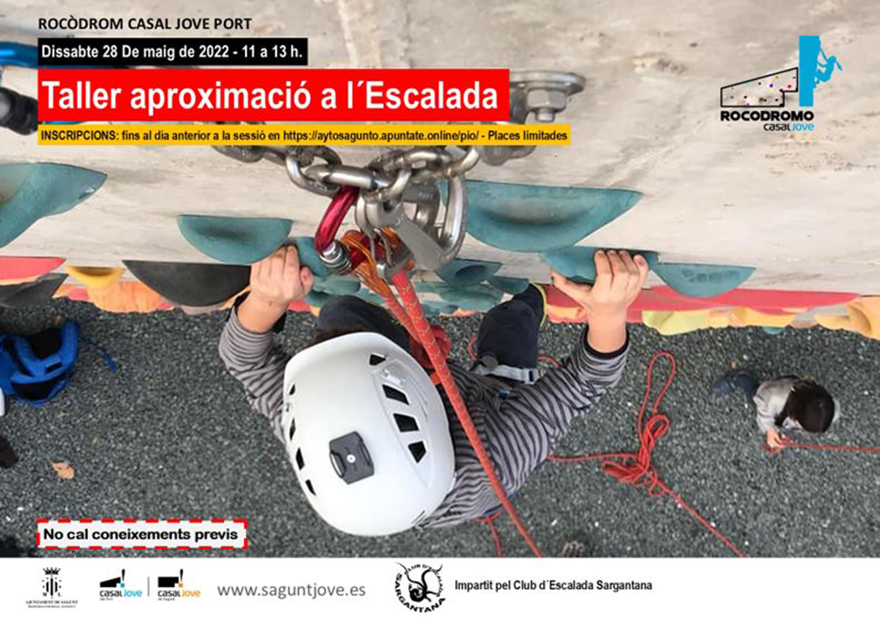 Juventud organiza un taller de aproximación a la escalada para el próximo sábado 28 en el rocódromo del Casal Jove de Puerto de Sagunto