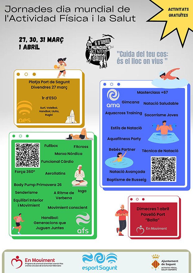 El Día Mundial de la Actividad Física y la Salud se celebra en Sagunto con cuatro días de deporte gratuito
