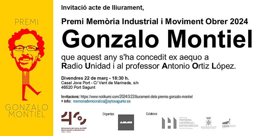 L'historiador Antonio Ortiz López i Ràdio Unitat, rebran el Premi Gonzalo Montiel 2024