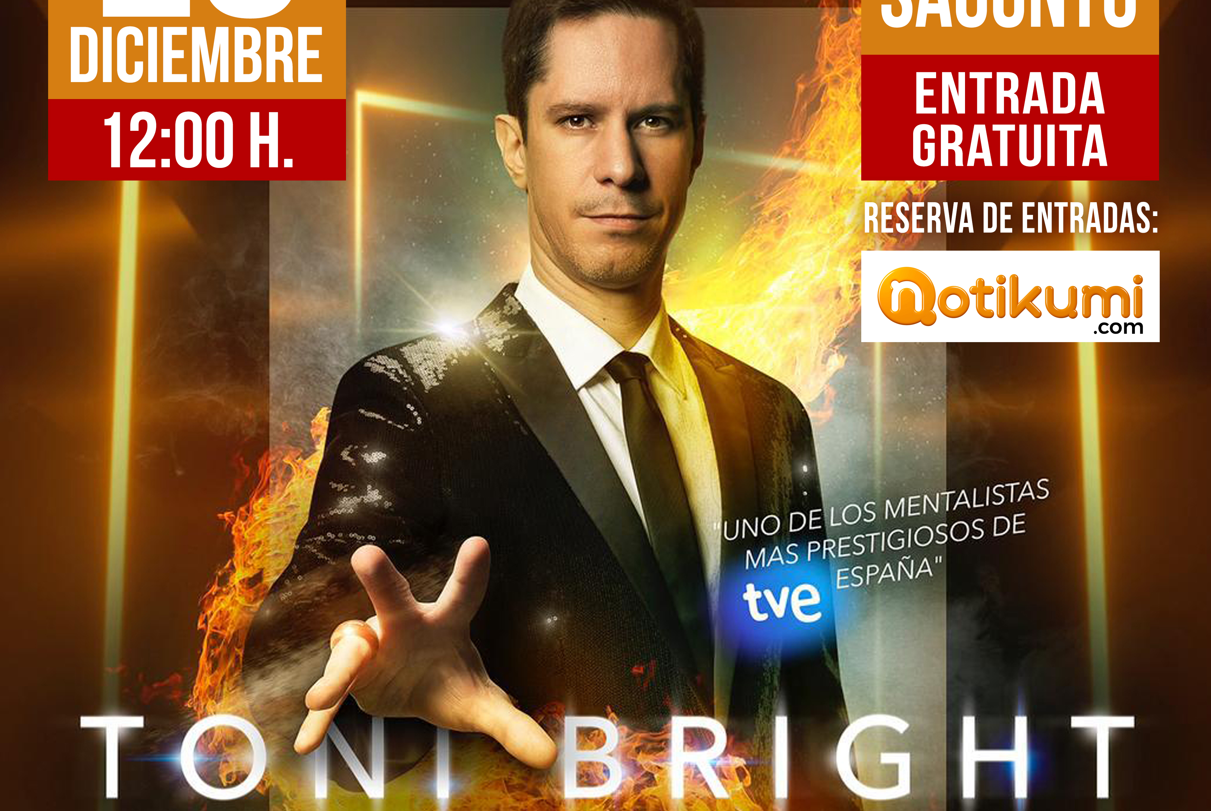 La programación de navidad trae el espectáculo de magia mental de Toni Bright