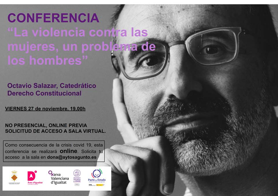 La conferencia en línea "La violencia contra las mujeres, un problema de los hombres" de Octavio Salazar tendrá lugar mañana