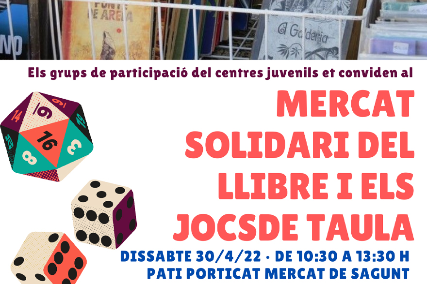 Este sábado regresa el Mercado Solidario de libros y juegos de mesa que organizan los grupos de participación juvenil