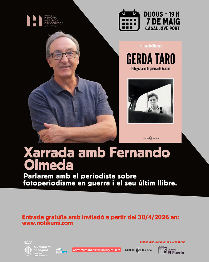 Fernando Olmeda presenta el seu llibre sobre la fotoperiodista de guerra Gerda Taro al Port de Sagunt