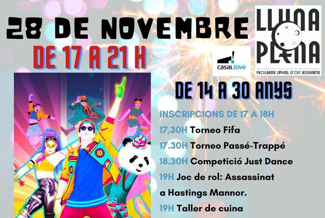 Llega al Casal Jove la cuarta jornada del Lluna Plena
