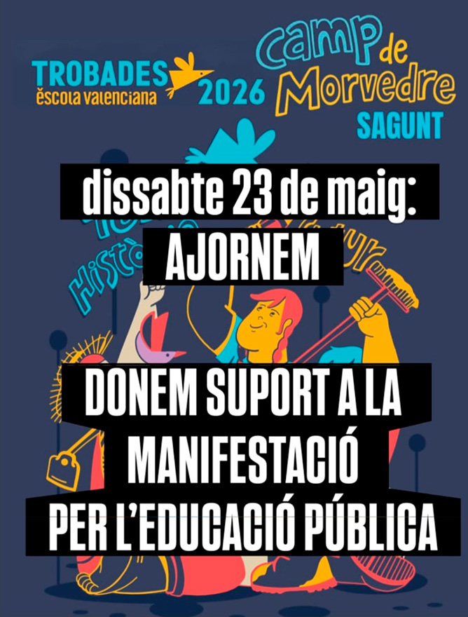 Ajornades les Trobades d'Escoles en Valencià del Camp de Morvedre per la vaga educativa
