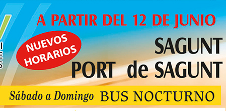 Sagunto recupera el servicio de Bus de Nit este próximo sábado 