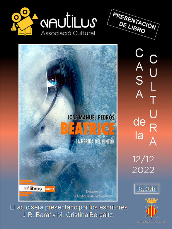 La Casa Municipal de Cultura acoge esta tarde la presentación de la novela Beatrice