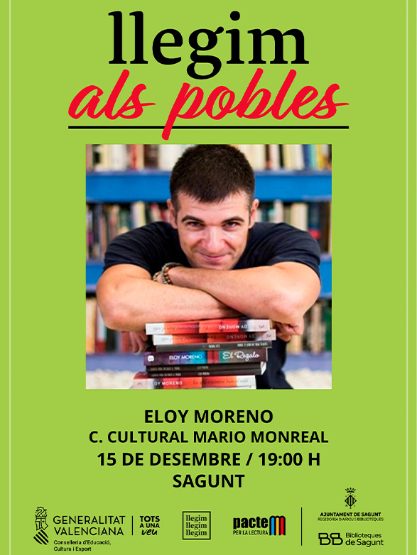 Eloy Moreno continúa con el programa ‘Llegim als pobles’ el jueves en el Centro Cultural Mario Monreal
