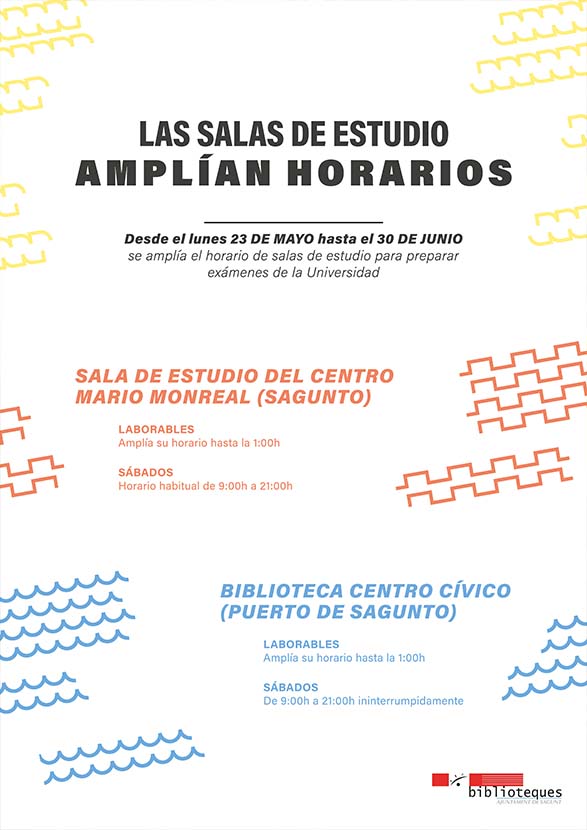 Las salas de estudio municipales amplían su horario para que el estudiantado del municipio tenga un mejor servicio para preparar sus exámenes