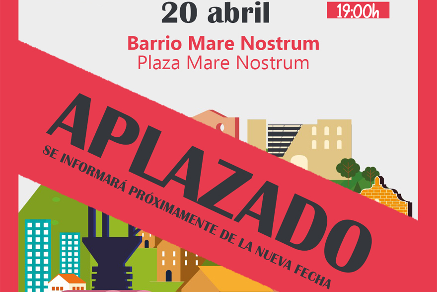 Se aplaza el encuentro de Alcalde de Barrio en la plaza Mare Nostrum previsto para hoy debido al mal tiempo