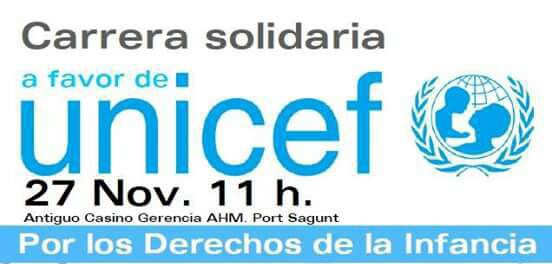 La Carrera Solidaria a favor de UNICEF tendrá lugar el próximo 27 de noviembre en el Puerto de Sagunto