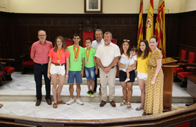 Recepción del Club de Gimnasia Rítmica Morvedre en el Ayuntamiento de Sagunto por sus éxitos recientes