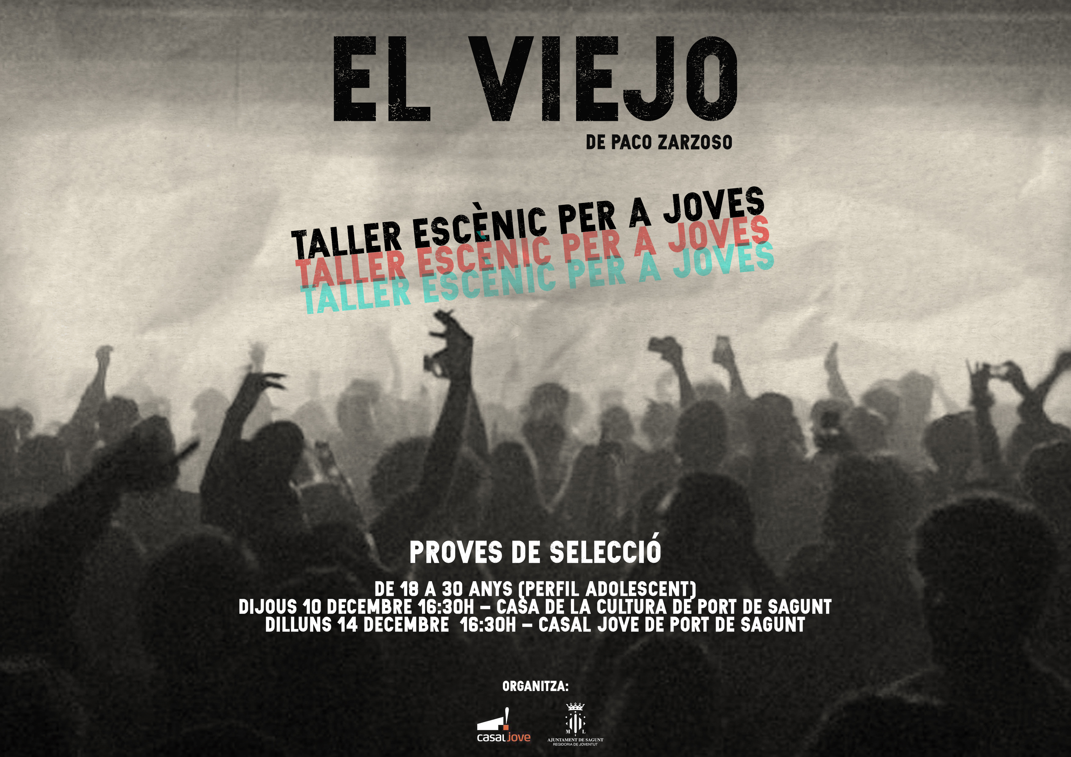 Juventud colabora con el dramaturgo Paco Zarzoso para crear un grupo de trabajo que participará en su próxima obra ‘El viejo’