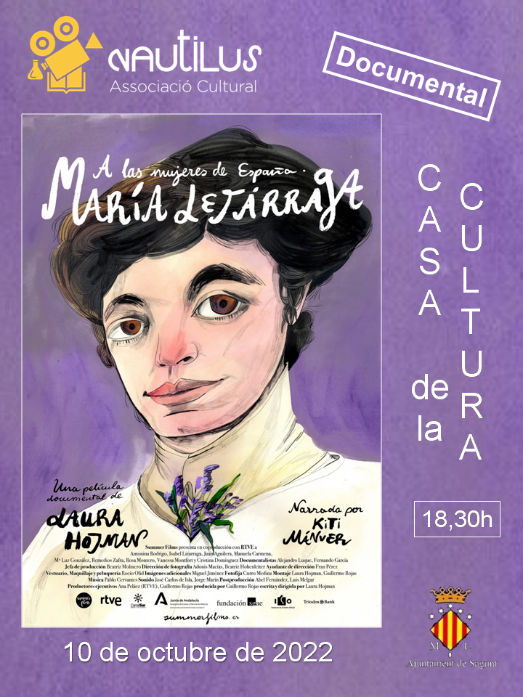 El documental ‘A las mujeres de España. María Lejárra’, esta tarde en la Casa Municipal de Cultura