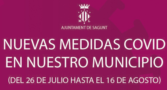 El Ayuntamiento de Sagunto informa sobre las nuevas medidas de prevención frente a la COVID-19 en el municipio