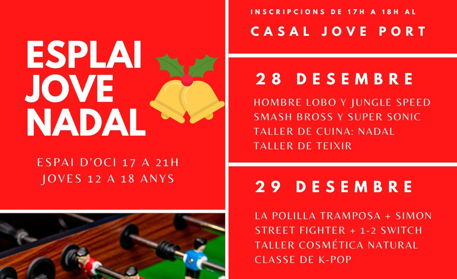 Talleres, cursos y torneos en el Nadal Jove 2020