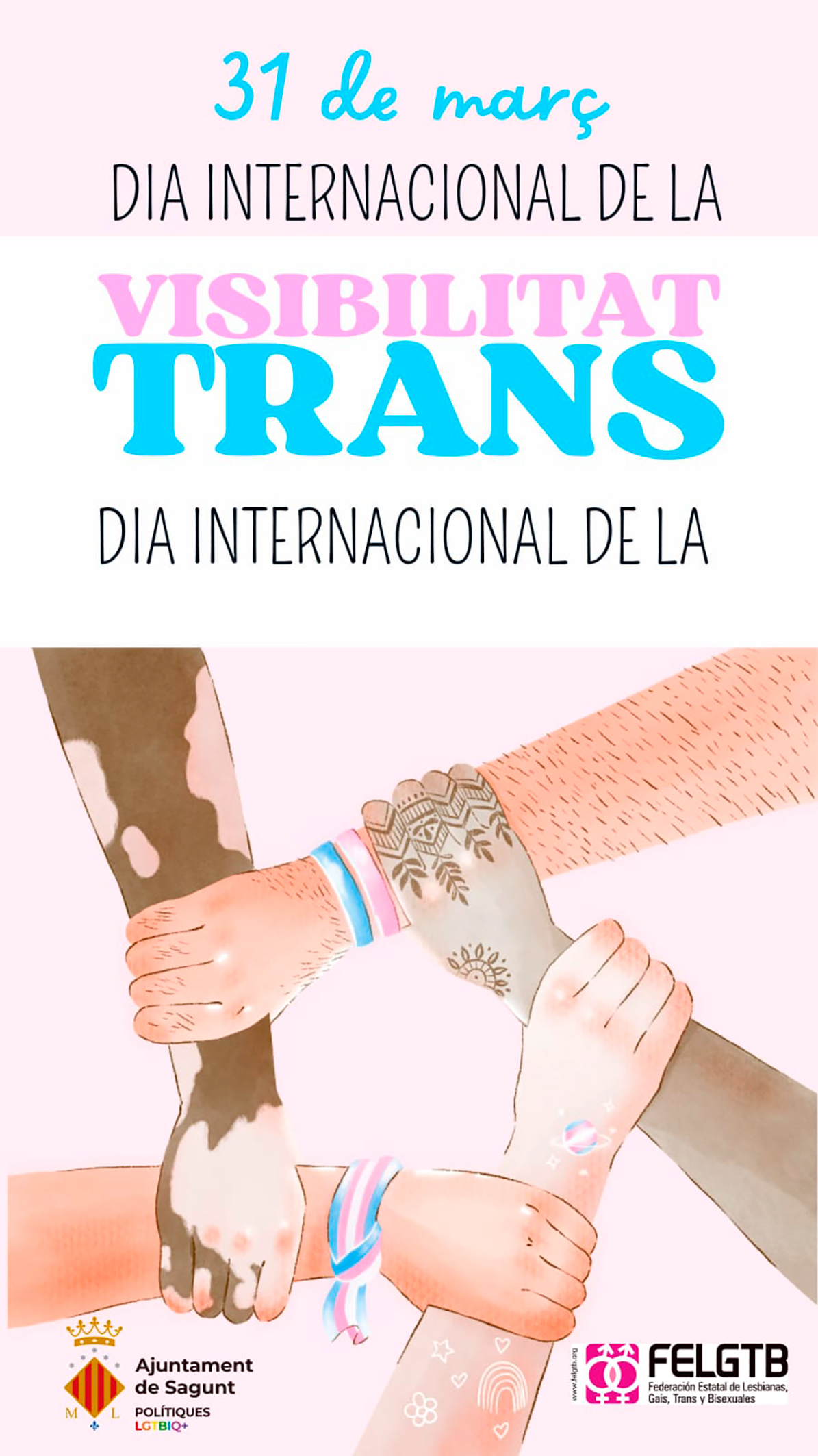 La Regidoria de Polítiques LGTBIQ+ s'adherix a una campanya que lluita contra la discriminació en el Dia Internacional de la Visibilitat Trans