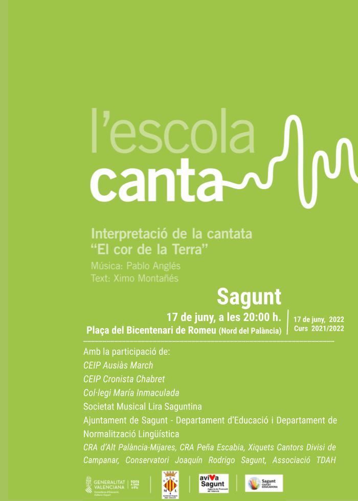 El proyecto L’Escola Canta realiza el concierto de clausura este viernes