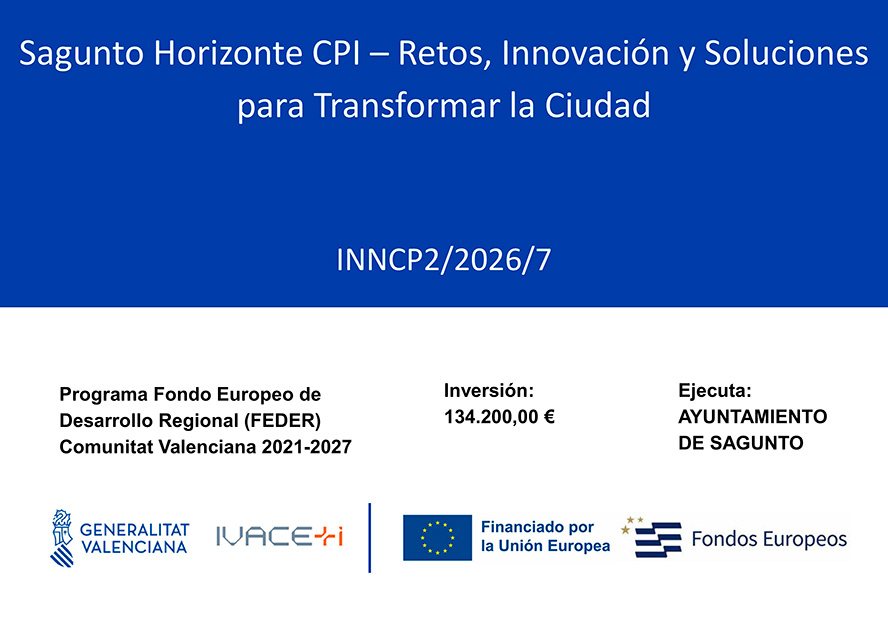 Sagunto recibe una subvención de 134.200 euros para impulsar la Compra Pública Innovadora