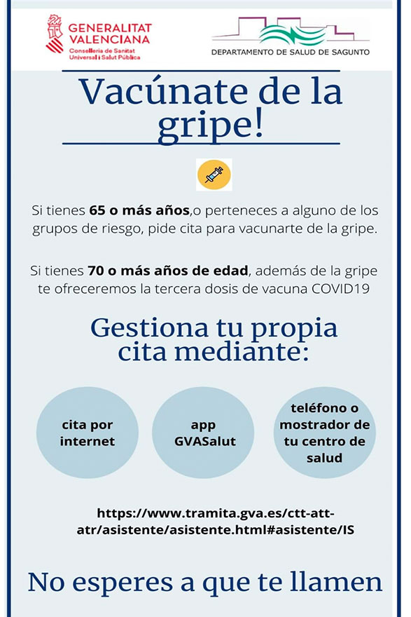 El departamento de Salud de Sagunto lanza la campaña de vacunación de la gripe