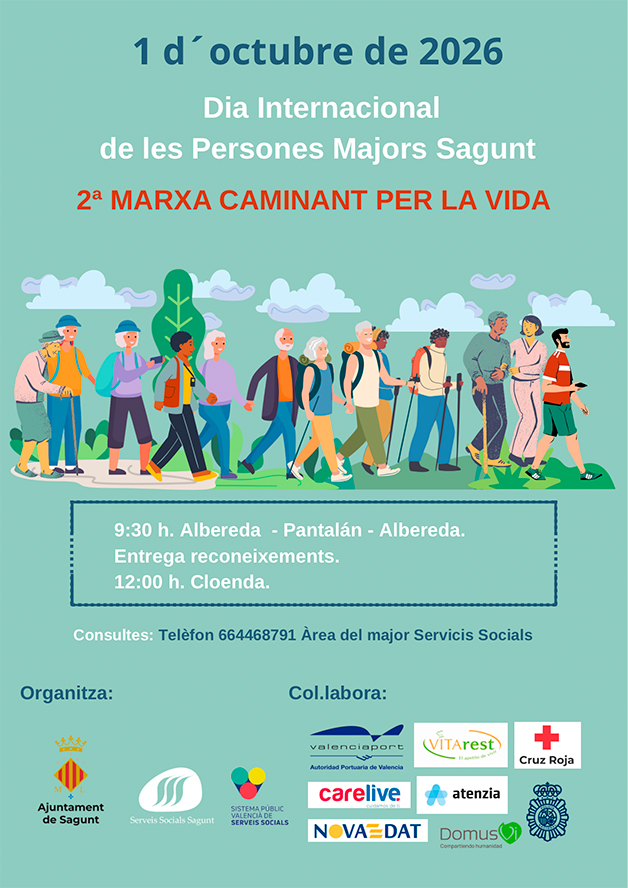 El Día Internacional de las Personas Mayores se celebra el jueves 1 de octubre con la II marcha Caminando por la vida