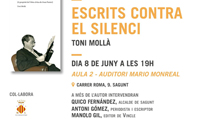 Toni Mollà presenta el seu llibre “Escrits contra el silenci” a Sagunt