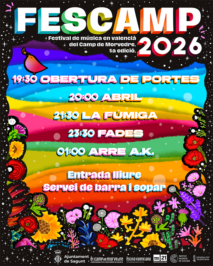 'La Fúmiga' encapçala el cartell del FesCamp 2026, un festival que se celebra este dissabte 6 de juny a Sagunt
