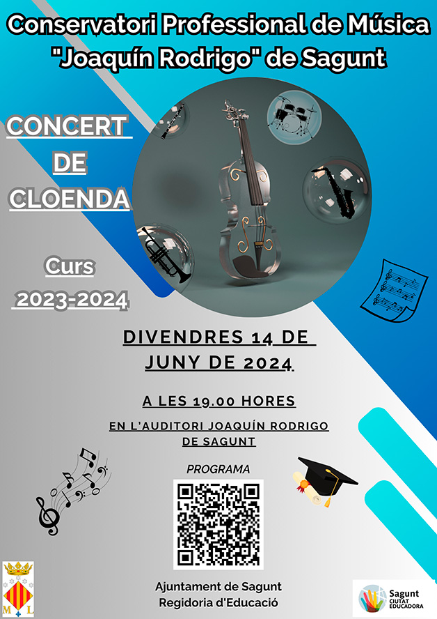 El Conservatorio Profesional de Música Joaquín Rodrigo de Sagunto prepara su concierto de clausura